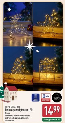 Dekoracja świąteczna LED HOME CREATION promocja w Aldi