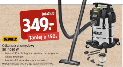 Odkurzacz przemysłowy DEWALT 30 l 1050 W promocja w Jula