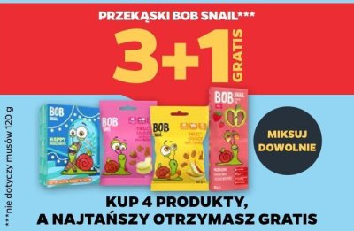Przekąski Bob Snail 3+1 GRATIS promocja w Netto
