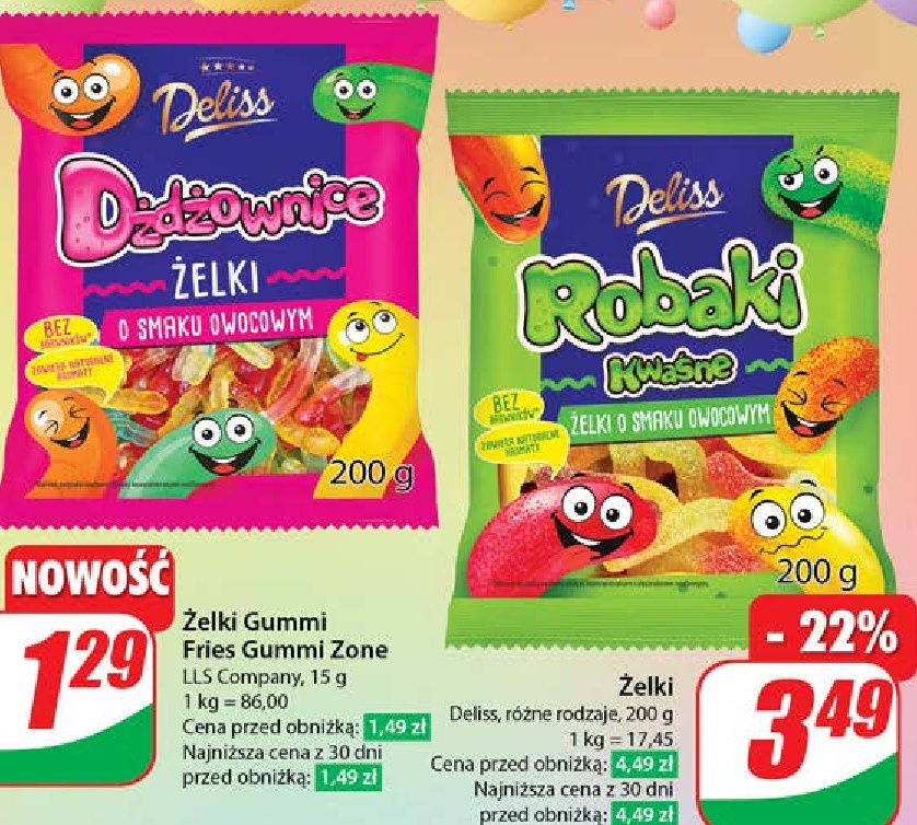 Żelki kwaśne Deliss promocja