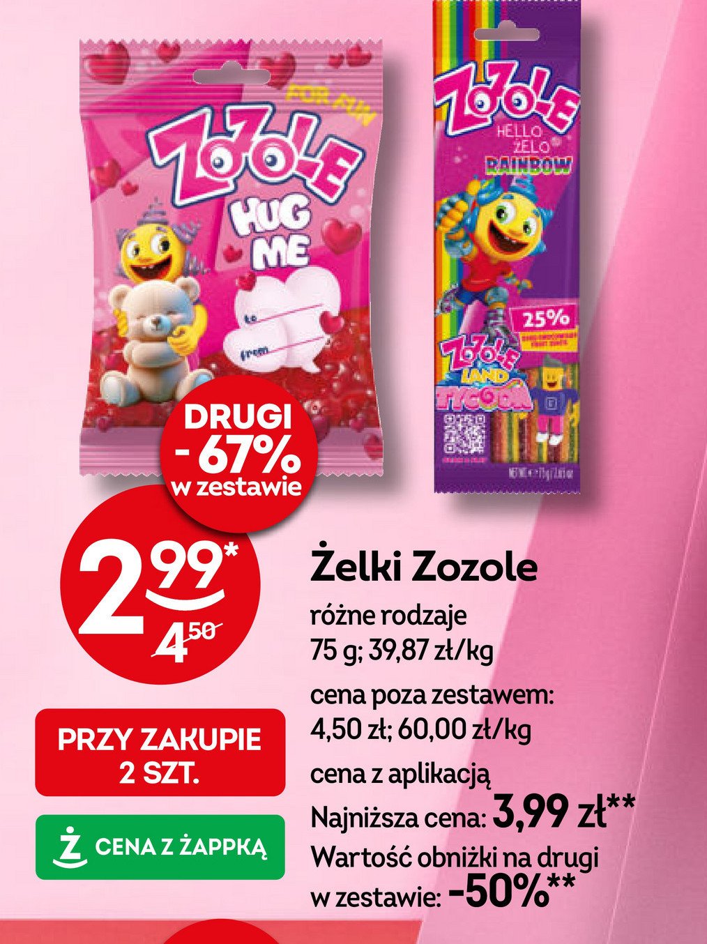 Żelki hello zelo rainbow Zozole promocja w Żabka