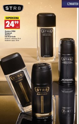 Zestaw STR8 Original, Ahead lub Red Code dezodorant z atomizerem 85 ml dezodorant w sprayu 150 ml promocja w Biedronka