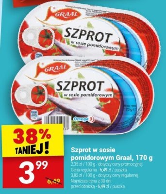Szprot w sosie pomidorowym Graal, 170 g promocja w Twój Market