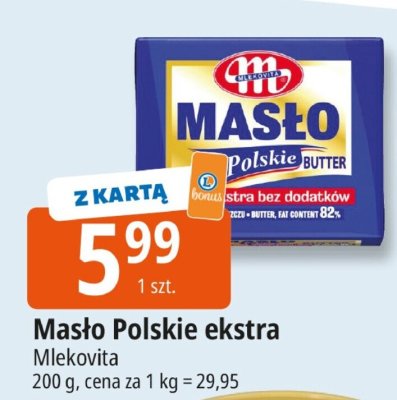 Masło Polskie ekstra Mlekovita promocja w Leclerc