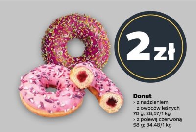 Donut z polewą czerwoną promocja w Netto