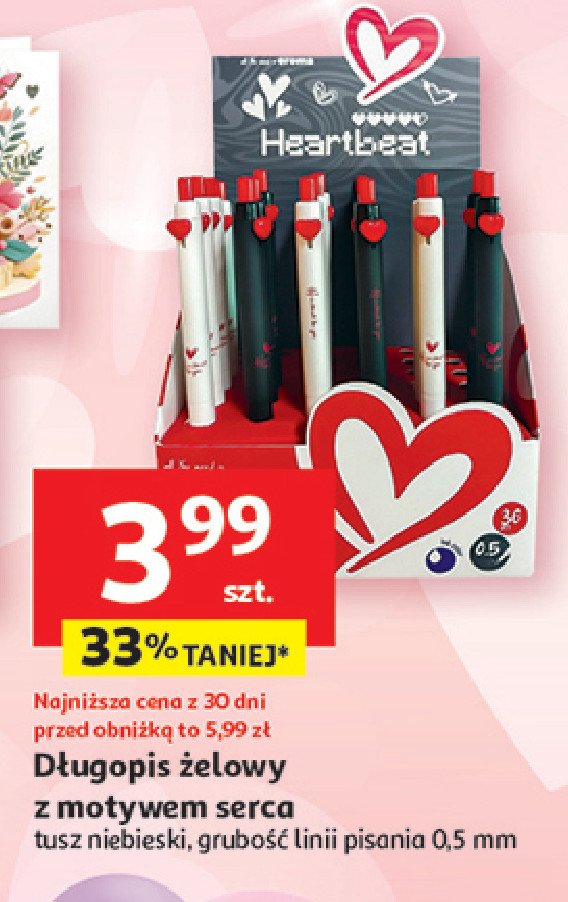Długopis żelowy z motywem serca promocja w Auchan