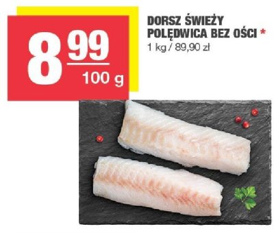 Ryba dorsz świeży polędwica bez ości SPAR promocja w SPAR