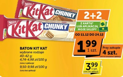 Baton Kit Kat Chunky wybrane rodzaje promocja w Euro Sklep