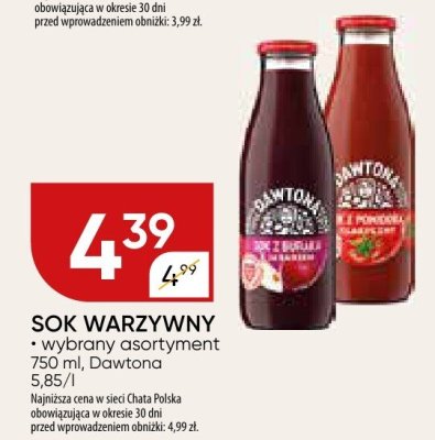 Sok warzywny, wybrany asortyment promocja w Chata Polska