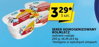 Serek homogenizowany Tolmlecz wybrane rodzaje 200 g 16.45 zł/kg promocja w Groszek