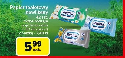 Papier nawilżany rumiankowy Regina promocja w Carrefour Market