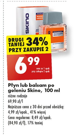 Płyn po goleniu regenerujaco łagodzący Skino promocja