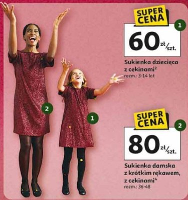 Sukienka dziecięca z cekinami rozm. 3-14 lat promocja w Auchan