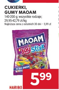 Cukierki rozpuszczalne joystixx Haribo maoam promocja