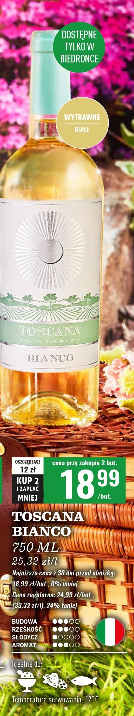 Wino TOSCANA BIANCO TOSCANA (WINO) promocja w Biedronka