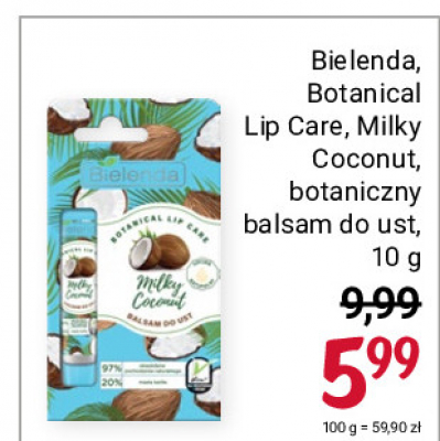 Balsam do ust milky coconut Bielenda botanical lip care promocja