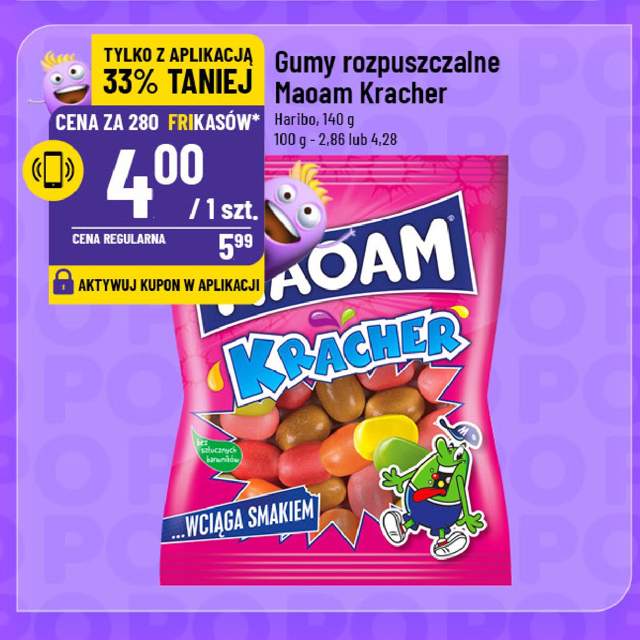 Gumy rozpuszczalne kracher Haribo maoam promocja