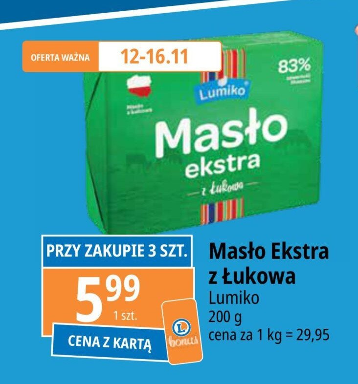 Masło z łukowa Lumiko promocja