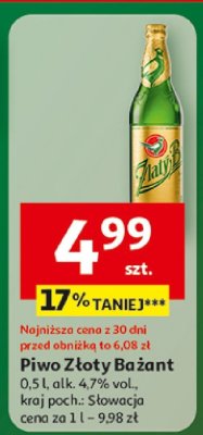 Piwo Złoty Bażant 0.5l promocja w Auchan