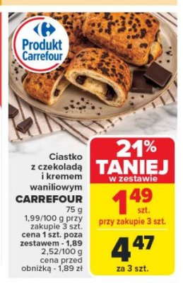 Ciastko z czekoladą i kremem waniliowym Carrefour promocja