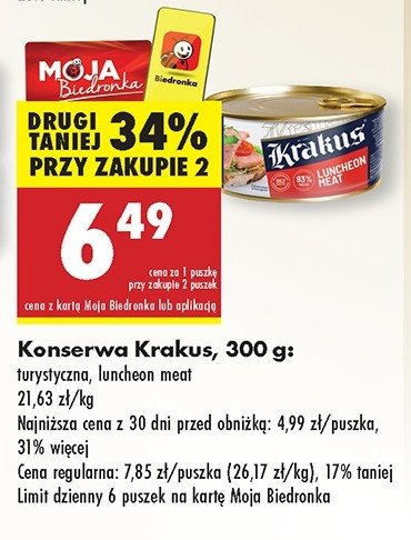 Konserwa turystyczna Krakus animex promocja w Biedronka