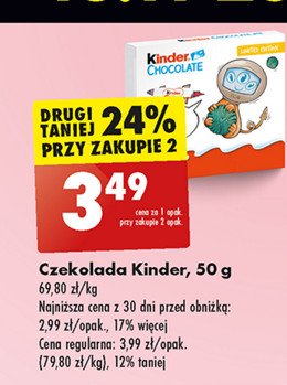 Czekoladki Kinder Chocolate promocja w Biedronka