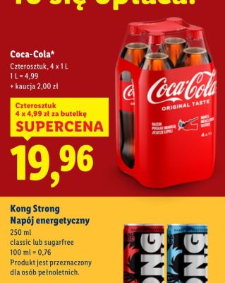 Napój energetyczny Kong Strong classic lub sugarfree 250 ml promocja w Lidl