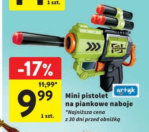 Pistolet na piankowe naboje Artyk promocja w Intermarche