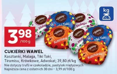 Cukierki Wawel Kasztanki, Malaga, Tiki Taki, Tiramisu, Krówkowe, Adwokat promocja w Stokrotka