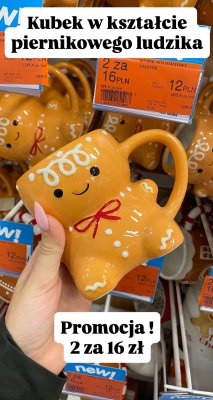 Kubek w kształcie piernikowego ludzika promocja w Dealz