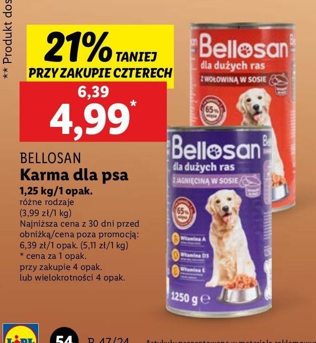 Karma dla psa z jagnięciną Bellosan promocja