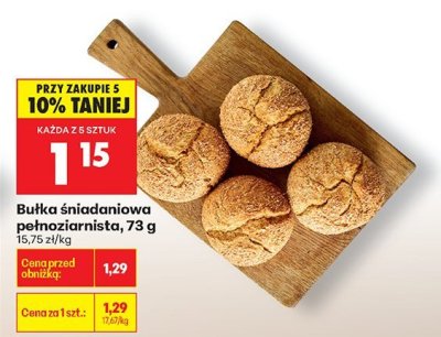 Bułka śniadaniowa pełnoziarnista, 73 g promocja w Biedronka