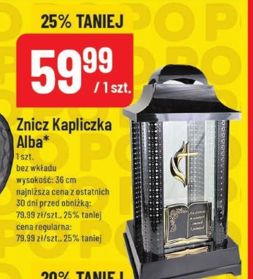 Znicz Kapliczka Alba bez wkładu promocja w POLOmarket