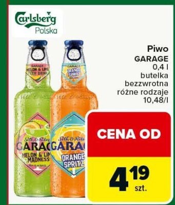 Piwo GARAGE butelka bezwzrotna 0,4 l różne rodzaje promocja w Carrefour Market