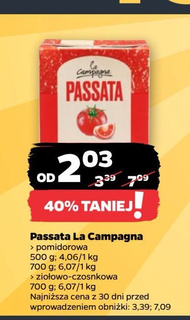 Passata przecier pomidorowy La campagna promocja w Netto