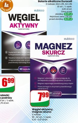 Tabletki w podróży Węgiel aktywny Eubioco promocja w Dino