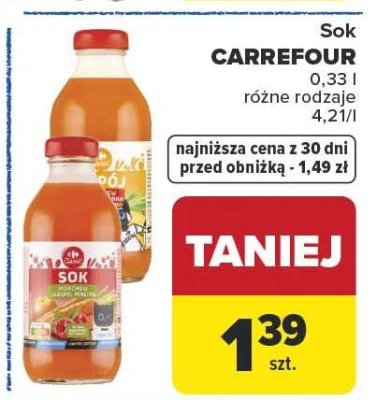 Sok CARREFOUR różne rodzaje promocja w Carrefour