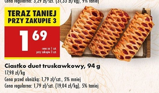 Ciastko duet truskawkowy promocja w Biedronka