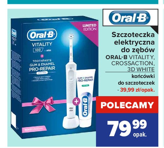 Szczoteczka do zębów + pasta do zębów Oral-b vitality 3d white luxe promocja