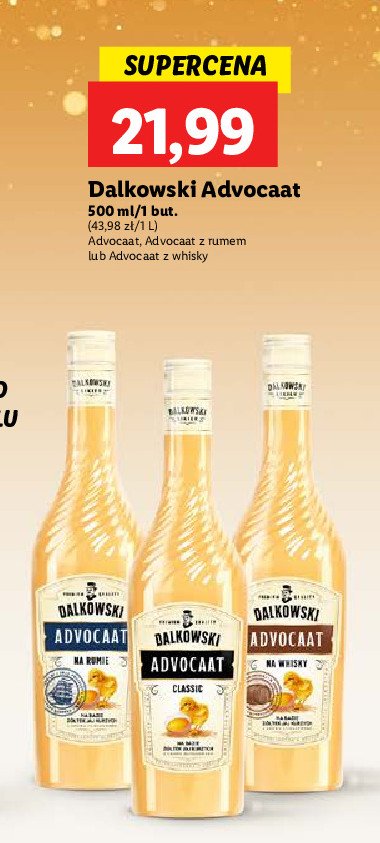 Likier Dalkowski advocaat na rumie promocja w Lidl