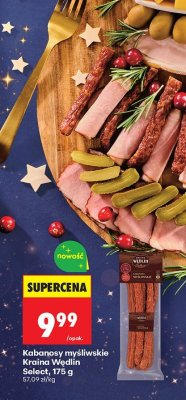 Kabanosy myśliwskie Kraina Wedlin Select promocja w Biedronka
