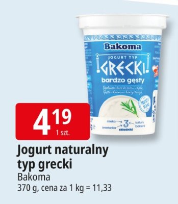 Jogurt naturalny typ grecki Bakoma promocja