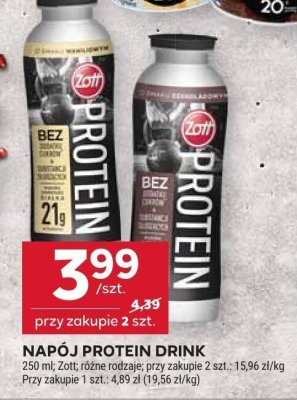 Napój protein drink Zott różne rodzaje promocja w Stokrotka