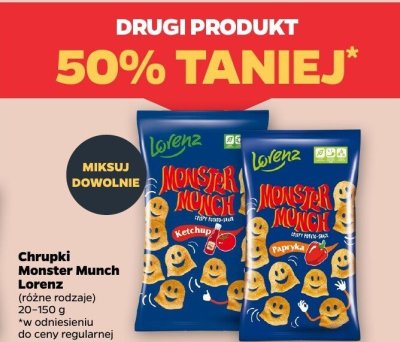 Chrupki Monster Munch Lorenz (różne rodzaje) ketchupowy/paprykowy promocja w Netto
