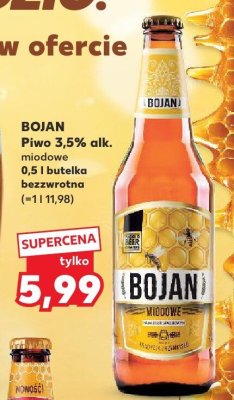 Piwo Bojan miodowe 0,5 l butelka promocja w Kaufland