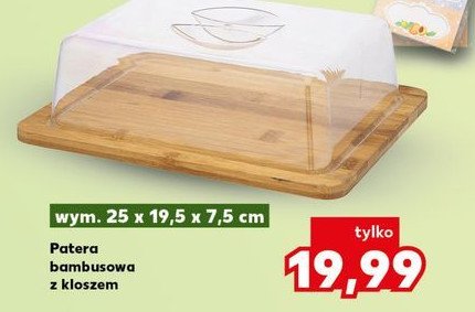Patera bambusowa z kloszem 25 x 19.5 x 7.5 cm promocja w Kaufland