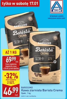 Kawa ziarnista Barista Crema 1kg promocja w Aldi