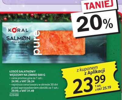 Łosoś sałatkowy wędzony na zimno 500 g promocja w Selgros