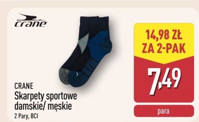 Skarpety sportowe damskie/męskie CRANE promocja w Aldi
