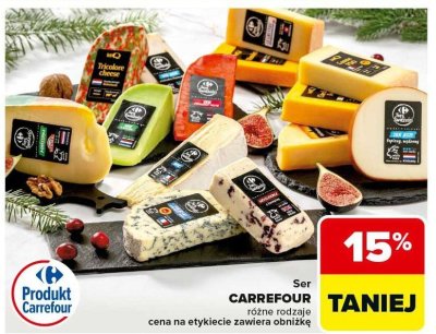 Ser CARREFOUR różne rodzaje cena na etykiecie zawiera obniżkę promocja w Carrefour
